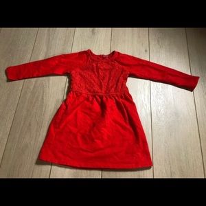 Red long sleeve dress